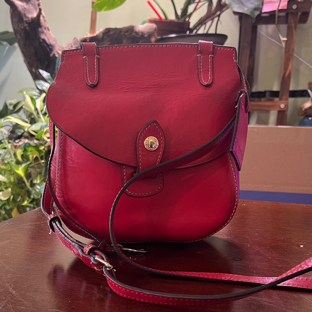 Dooney & Bourke Vintage Alto Red Leather Crossbody Bag